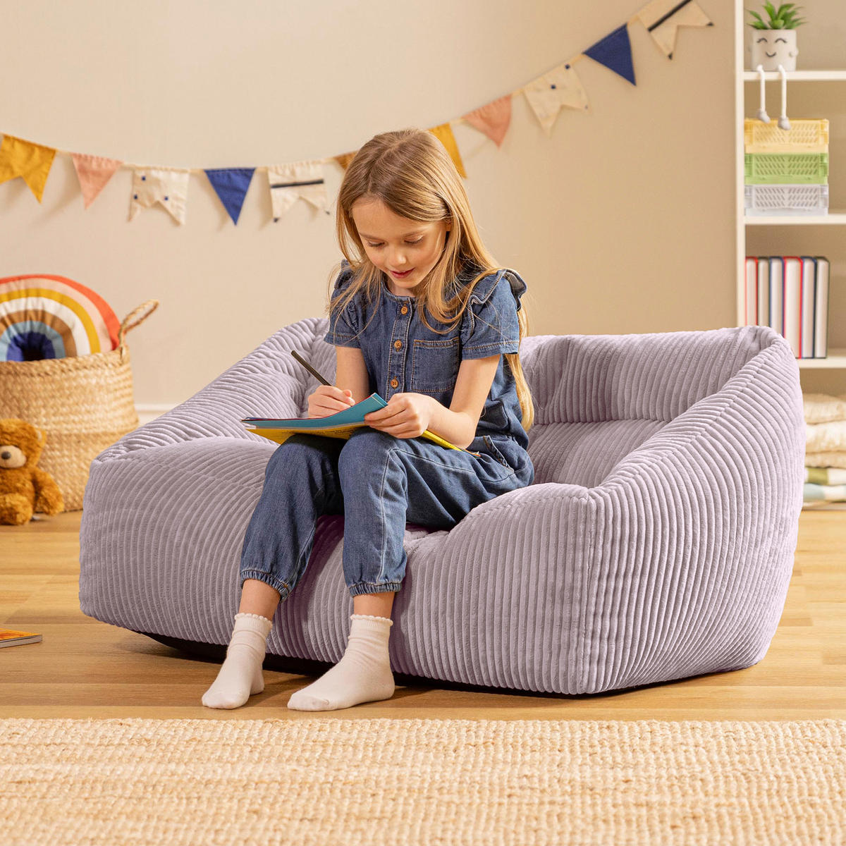 KINDERSITZSACK Sofa Cecilia - Flieder, Textil (95/44/55cm) - icon