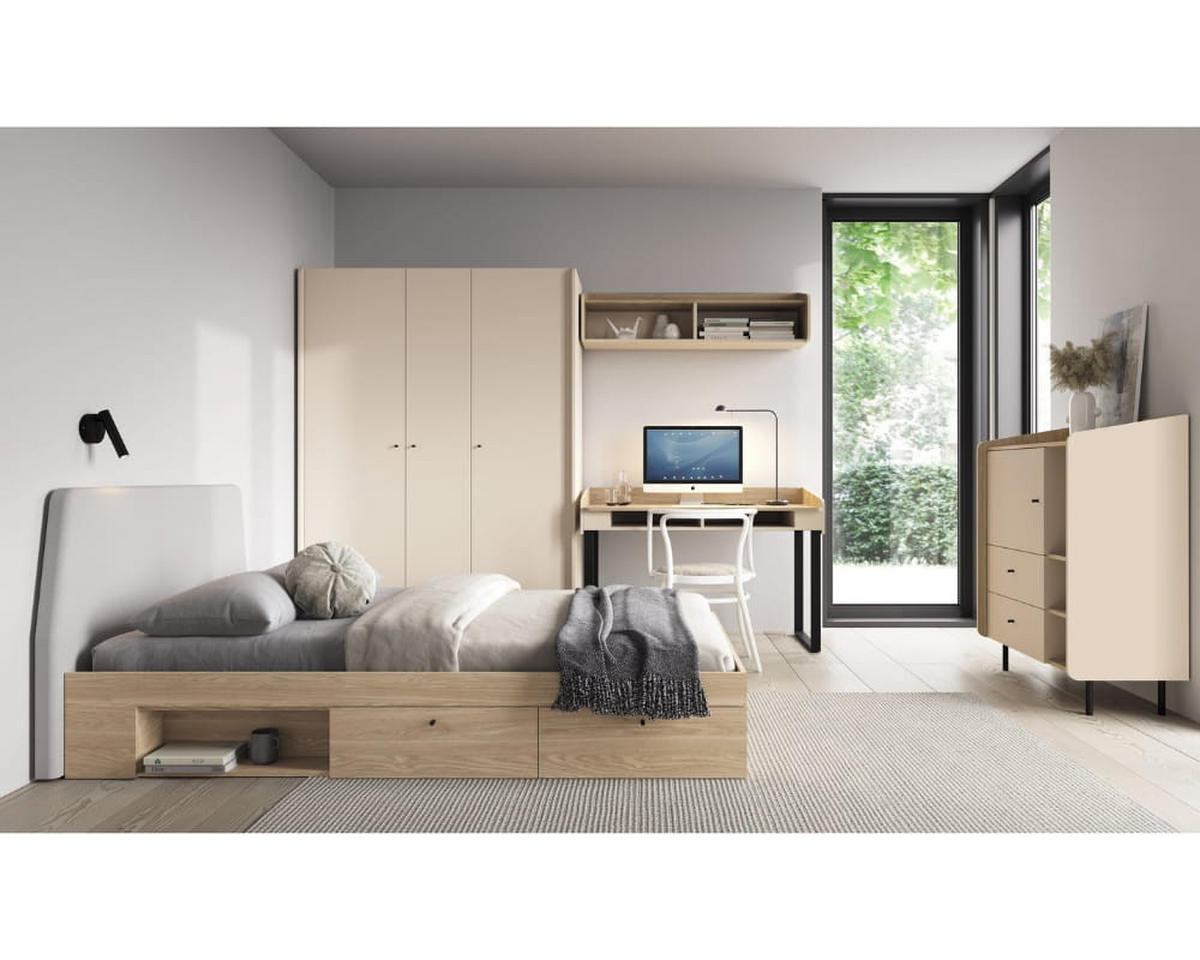 RAHMENBETT – 212 x 137 cm – ALESSIO System – Alteiche - Eichefarben, Holzwerkstoff - hi-markt