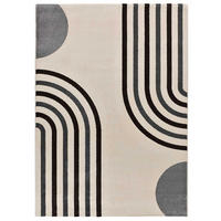 WEBTEPPICH mit geometrischem Muster Schwarz-Weiß Garden 140/200 cm - Weiß/Grau, Naturmaterialien/Textil (140/200cm) - Atticgo