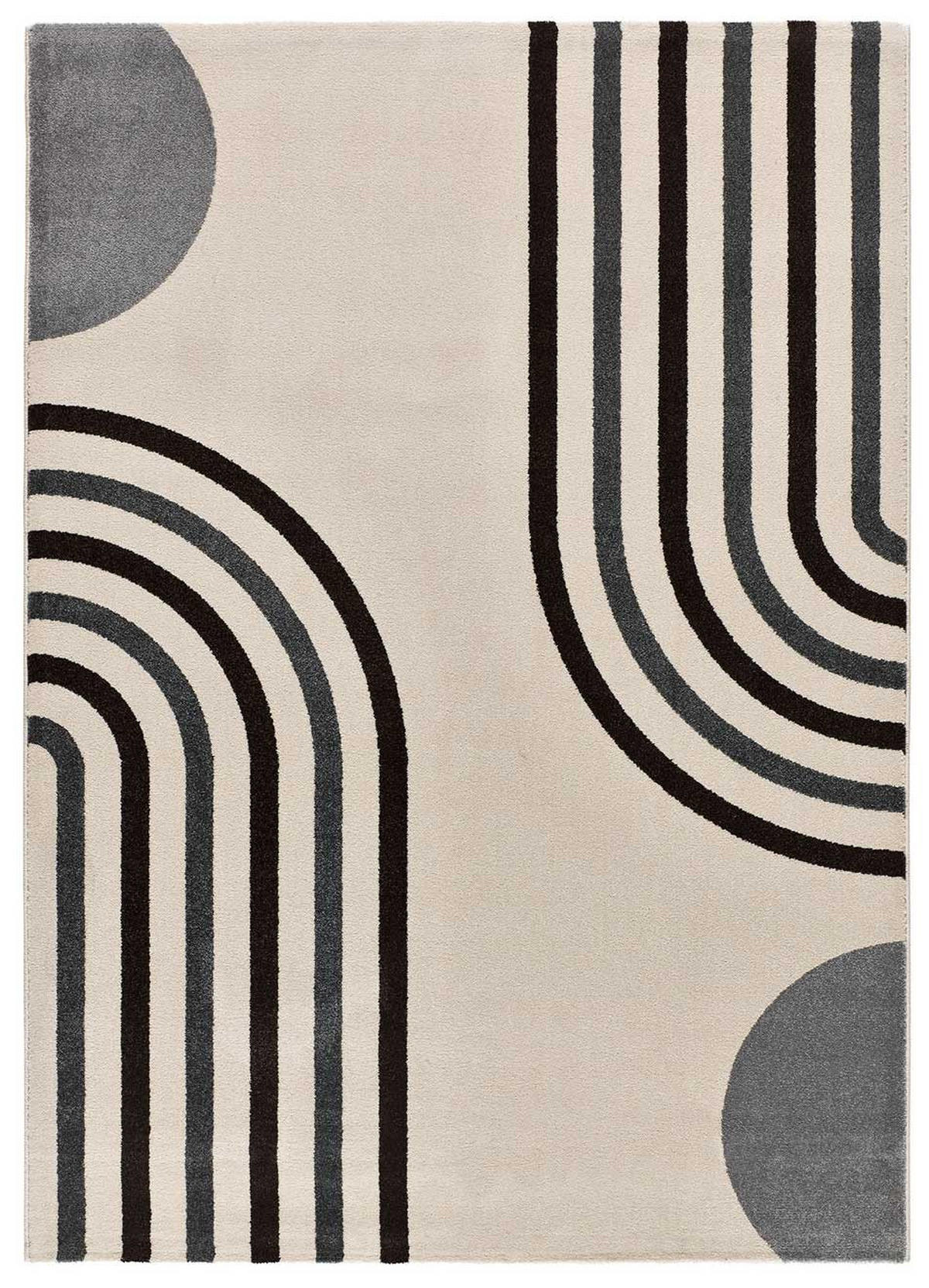 WEBTEPPICH mit geometrischem Muster Schwarz-Weiß Garden 140/200 cm - Weiß/Grau, Naturmaterialien/Textil (140/200cm) - Atticgo