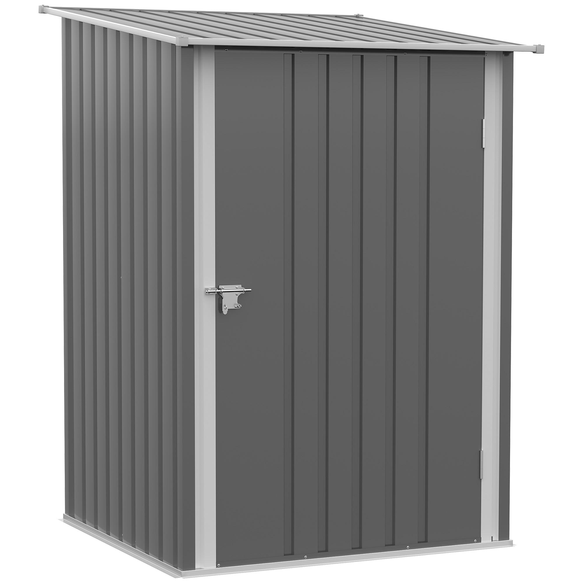 GERÄTEHAUS aus Stahl, 0,92 m² Geräteschuppen, Gartenschrank abschließbar, Grau - Grau, Metall (103/160/100cm) - Outsunny