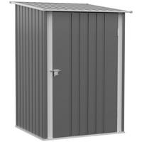 GERÄTEHAUS aus Stahl, 0,92 m² Geräteschuppen, Gartenschrank abschließbar, Grau - Grau, Metall (103/160/100cm) - Outsunny