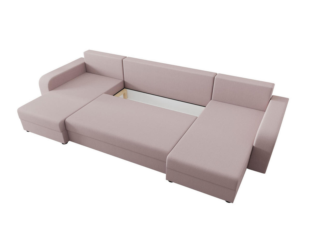 WOHNLANDSCHAFT HEWLET U BIS Cosmic 14 mit Schlaffunktion - Rosa, Textil (305/90/140cm) - Bedante