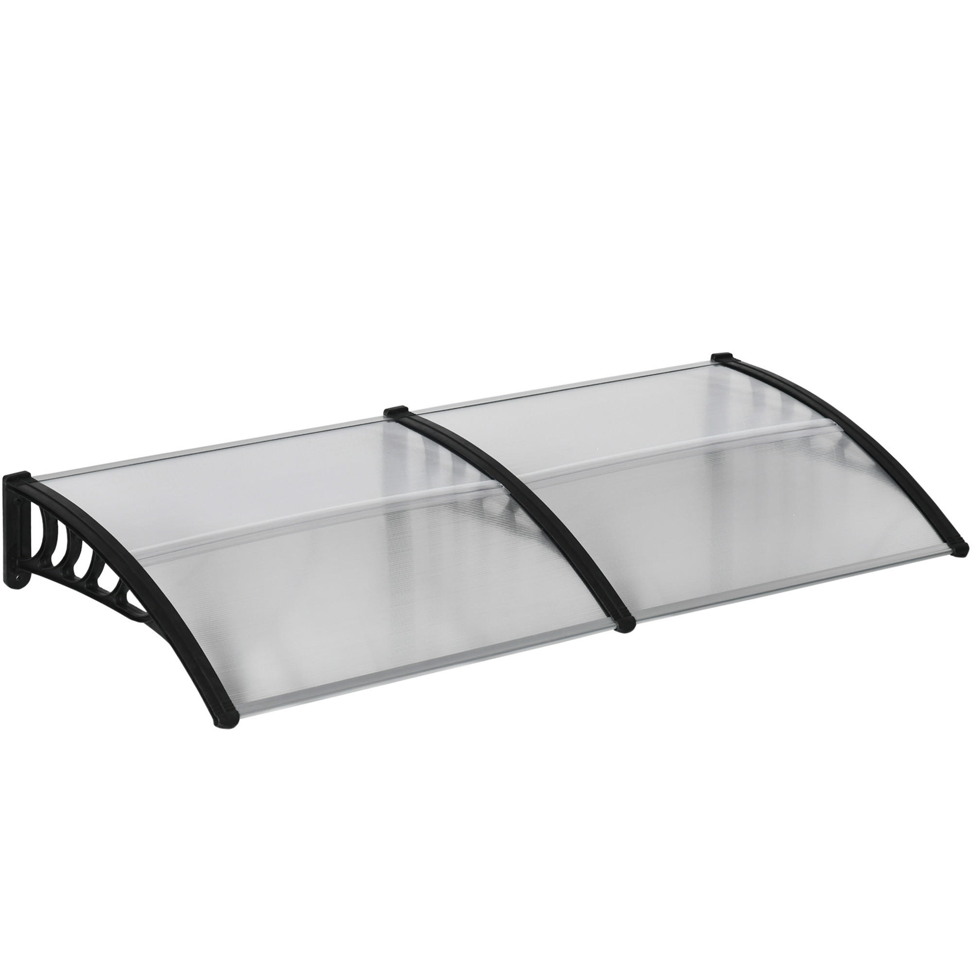 PULTVORDACH, Sonnenschutz und Regenschutz, 200 x 96 x 27 cm, Schwarz - Transparent, Kunststoff (200/27/96cm) - Outsunny
