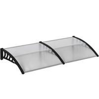 PULTVORDACH, Sonnenschutz und Regenschutz, 200 x 96 x 27 cm, Schwarz - Transparent, Kunststoff (200/27/96cm) - Outsunny