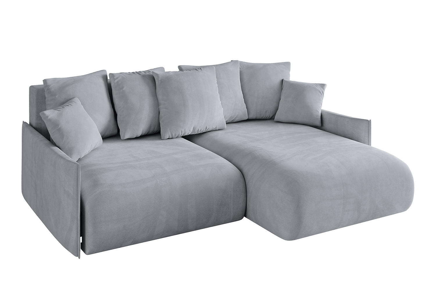 ALTDECOR ROHOVÁ SEDACÍ SOUPRAVA s otomanem vpravo ONESK-L -v1 216x177x72 světle šedý velur