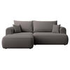 ECKSCHLAFSOFA Ovo Mini Dunkelgrau Easy-Clean-Samtbezug - Dunkelgrau/Schwarz, Kunststoff/Textil (238/156cm) - Selsey