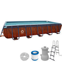 POOL Komplettset rechteckig 540 x 250 x 100 cm holzoptik mit Filterpumpe - Braun, Kunststoff/Metall (250/100/540cm) - Avenli