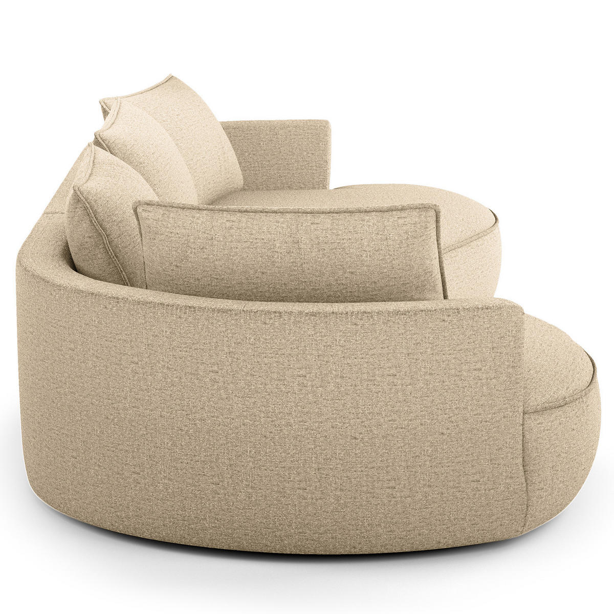 BIGSOFA - Taupe/Schwarz, Kunststoff/Textil (322/82/154cm) - home24