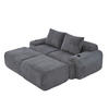 MODULARES 2-Sitzer Sofa Cordstoff mit Getränkehalter und Seitentasche 200/174/80 cm Dunkelgrau - Dunkelgrau, Textil (174/80/200cm) - Redom