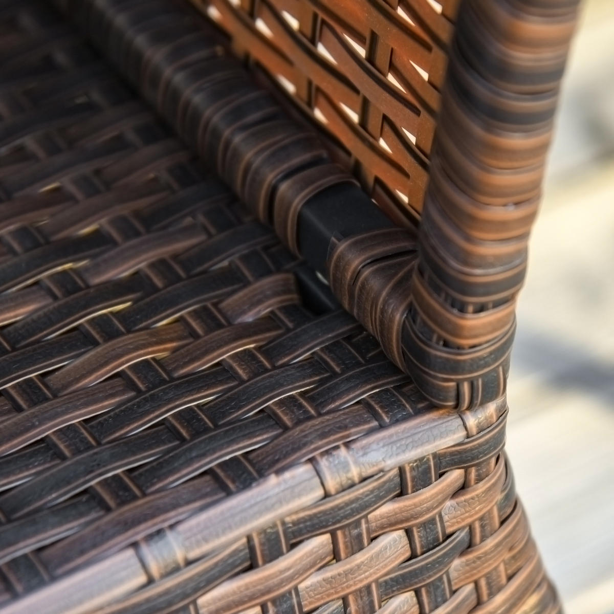 GARTENTISCH 54/54/55 cm braun aus Polyrattan mit Schirmständer - Braun, Kunststoff (54/54/55cm) - OKWISH