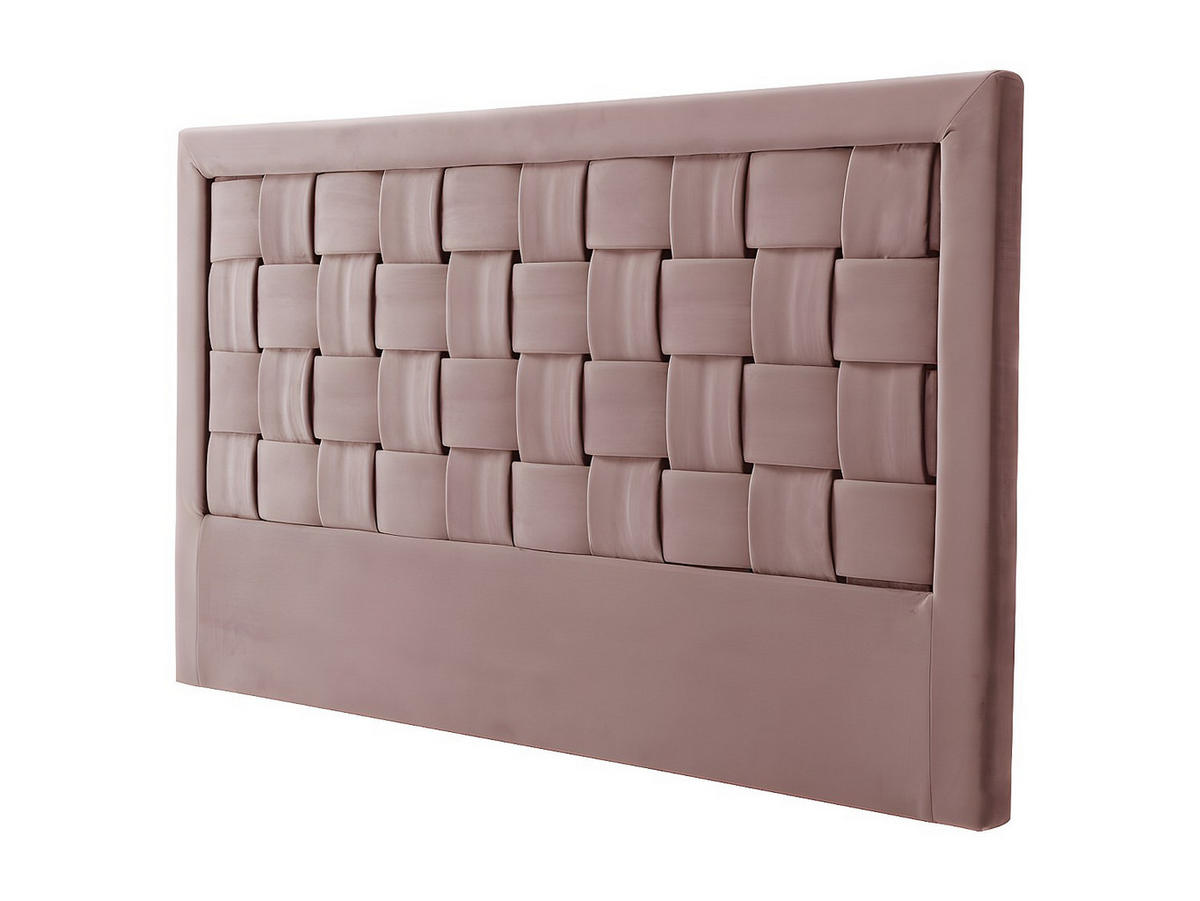 BETTKOPFTEIL - Samt - 160 cm - Rosa - JENNA - Pink, Textil (160/92/7cm) - Vente-Unique