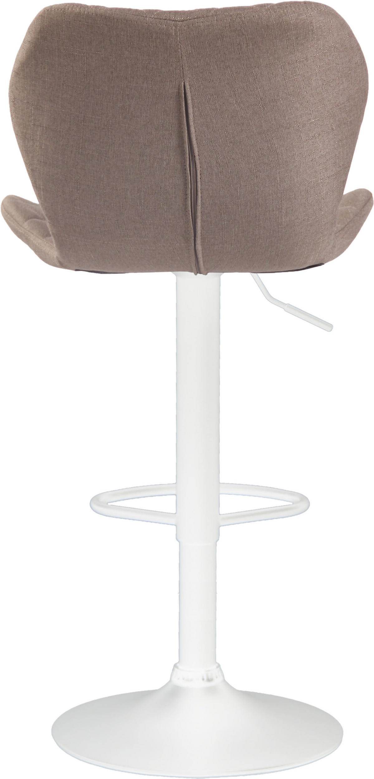 BARHOCKER Cora, Gestell weiß, Stoff Taupe - Taupe/Weiß, Textil/Metall (47/100/51cm) - TPFLiving