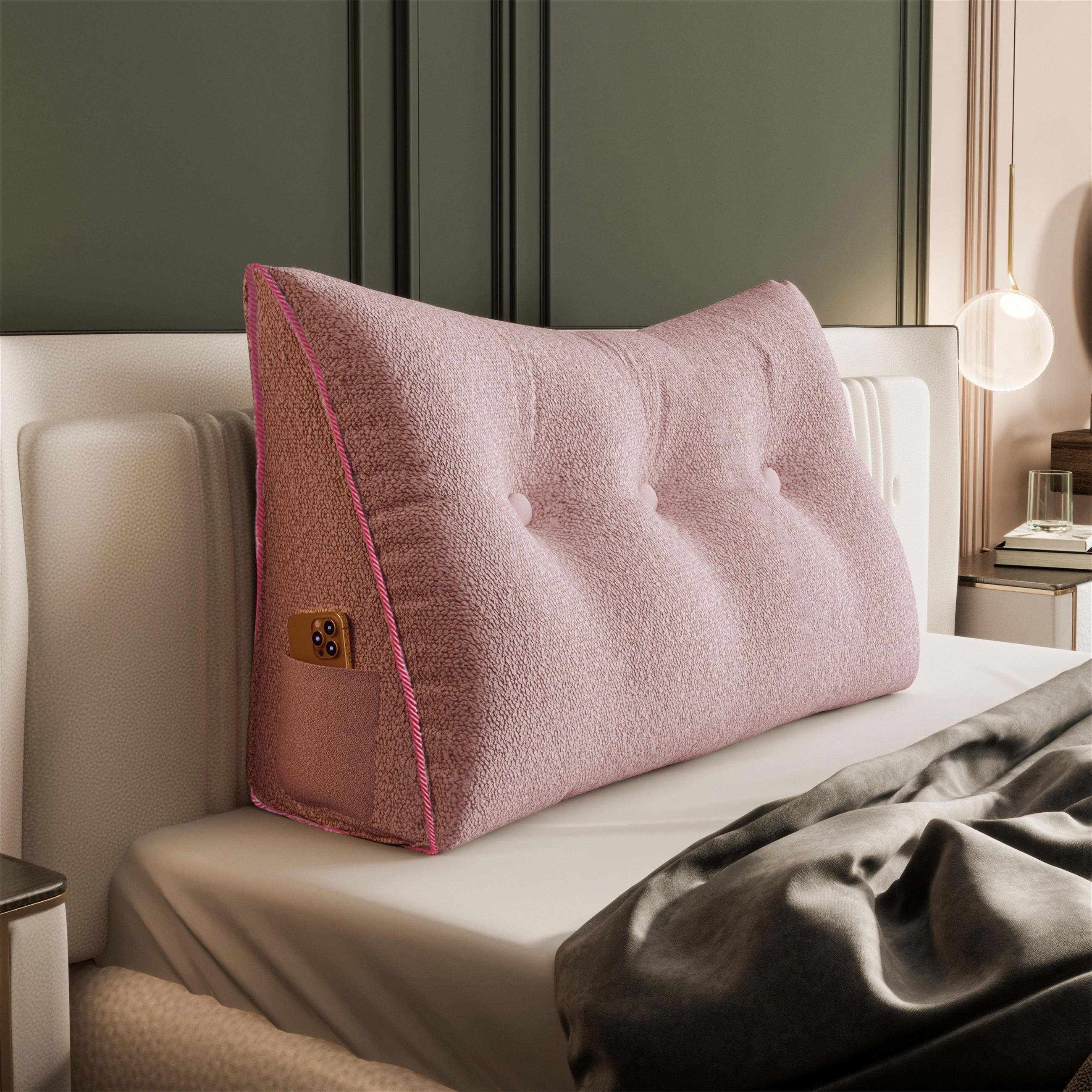 RÜCKENKISSEN Plüsch Rosa 100 cm - Altrosa, Textil (50/100cm) - Vercart
