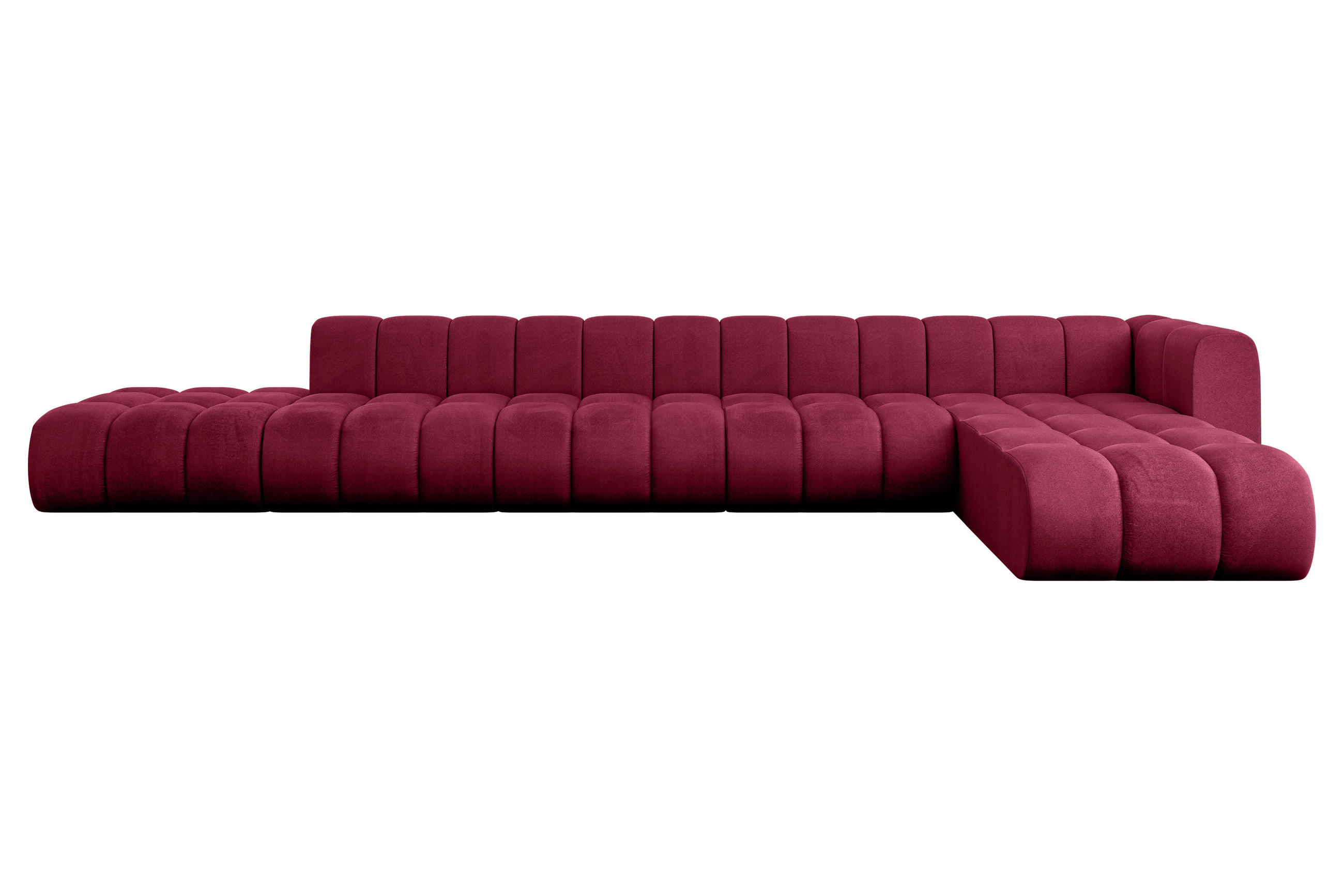 ECKSOFA modulares Sofa Zuvon-L3 - 478x177x70 cm Bordeauxrot - Bordeaux, Holzwerkstoff/Textil (478/177cm) - ALTDECOR
