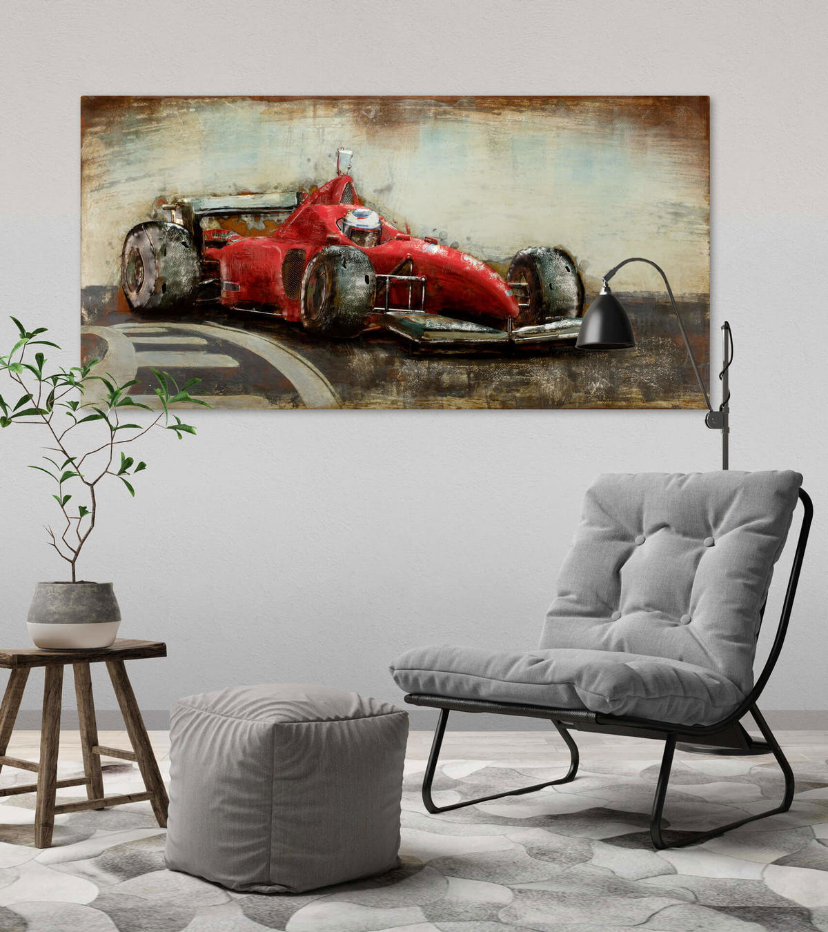 METALLBILD Rot 120/60 cm - Rot, Metall (7/60cm) - KUNSTLOFT