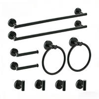 HANDTUCHHALTER – 10-teiliges Set – Schwarz und Gold - Schwarz, Metall (5/5/41cm)