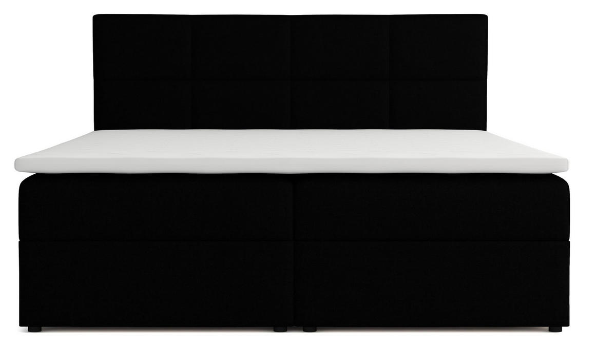 BOXBETT Betty mit Bettkästen und Matratze H2/H3 180 x 200 cm - Schwarz, Holzwerkstoff (180/200cm) - VENASI MÖBEL