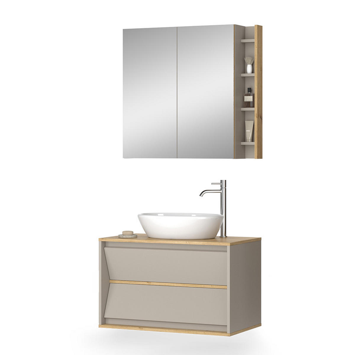 KOUPELNOVÝ NÁBYTEK Edelin Kašmír - kašmírová/světle šedá, kompozitní dřevo (80/50/45cm) - Vicco