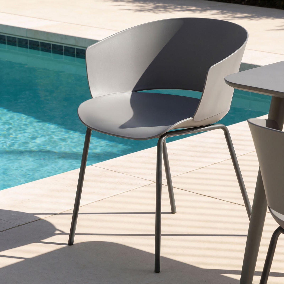 GARTENSTÜHLE NIVEL 4er-Set grau - Grau, Textil (60/80/56cm) - IDIMEX