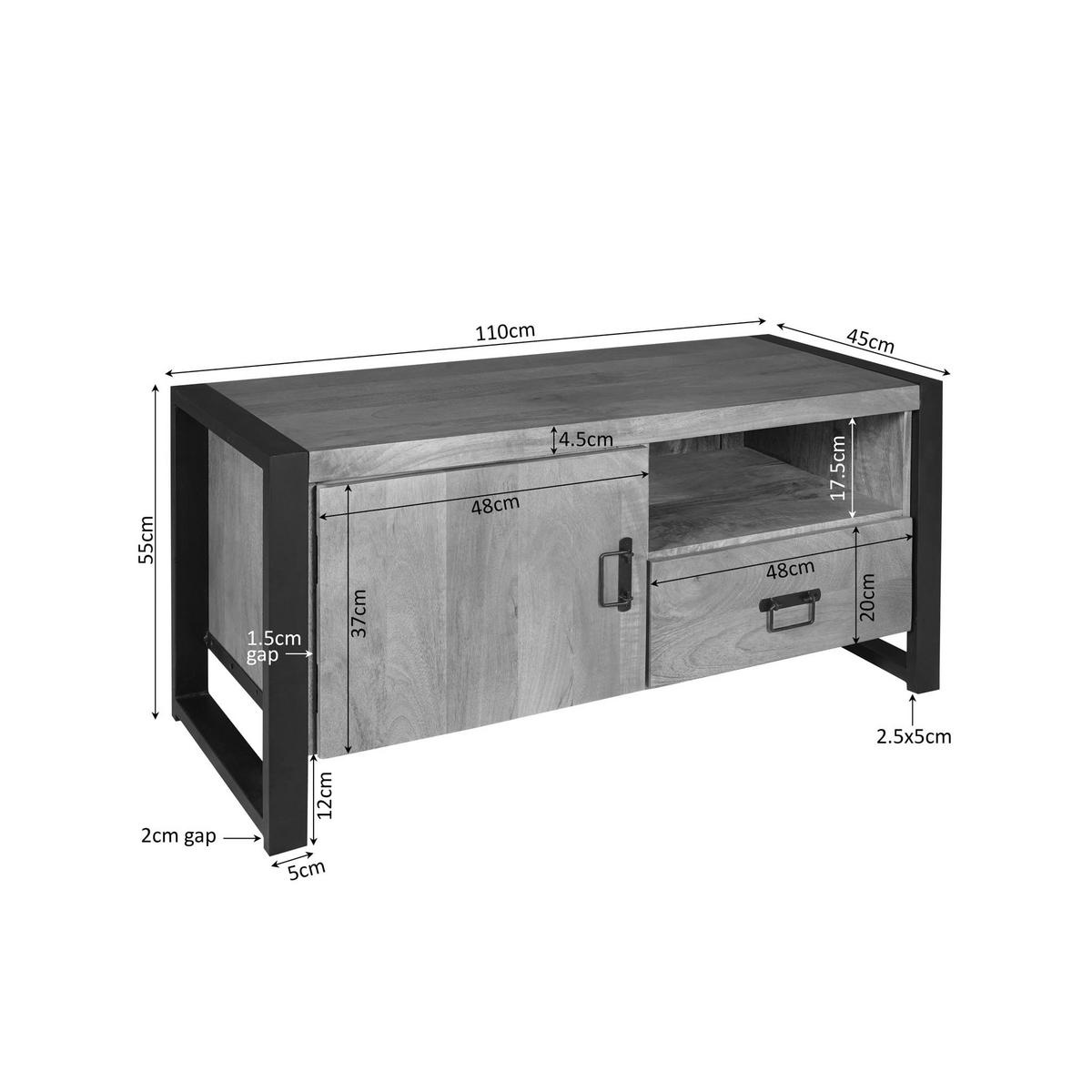 TV-MÖBEL Britt Braun 45/110/55 cm - Braun, Holz (110/55/45cm) - Starfurn