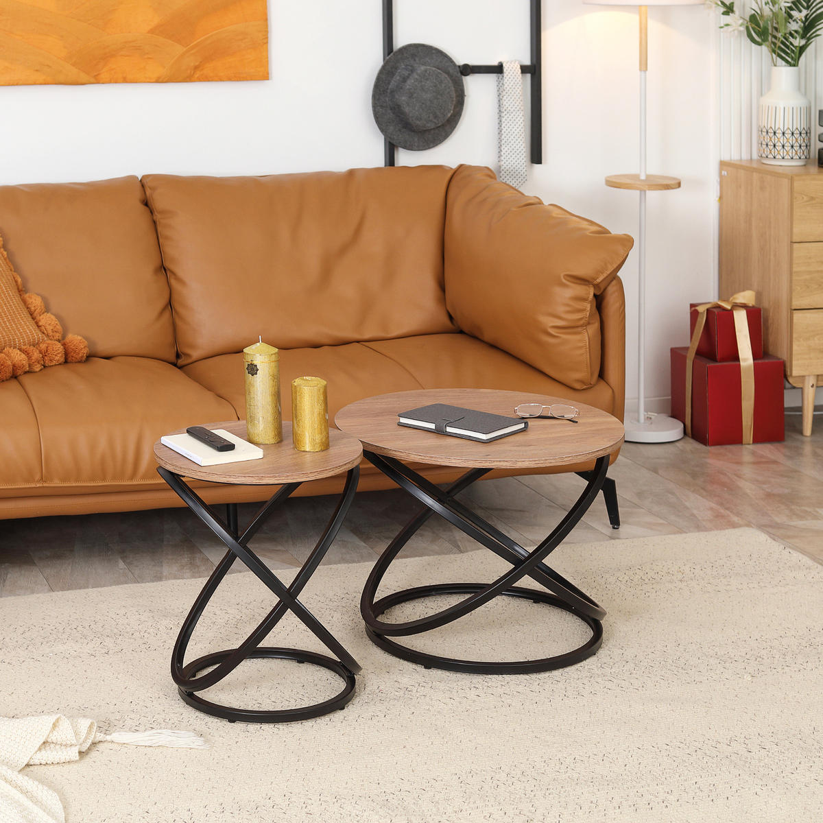 COUCHTISCH DE-15745 rund Holz - Braun, Holzwerkstoff (60/60/46cm) - ComfortXL