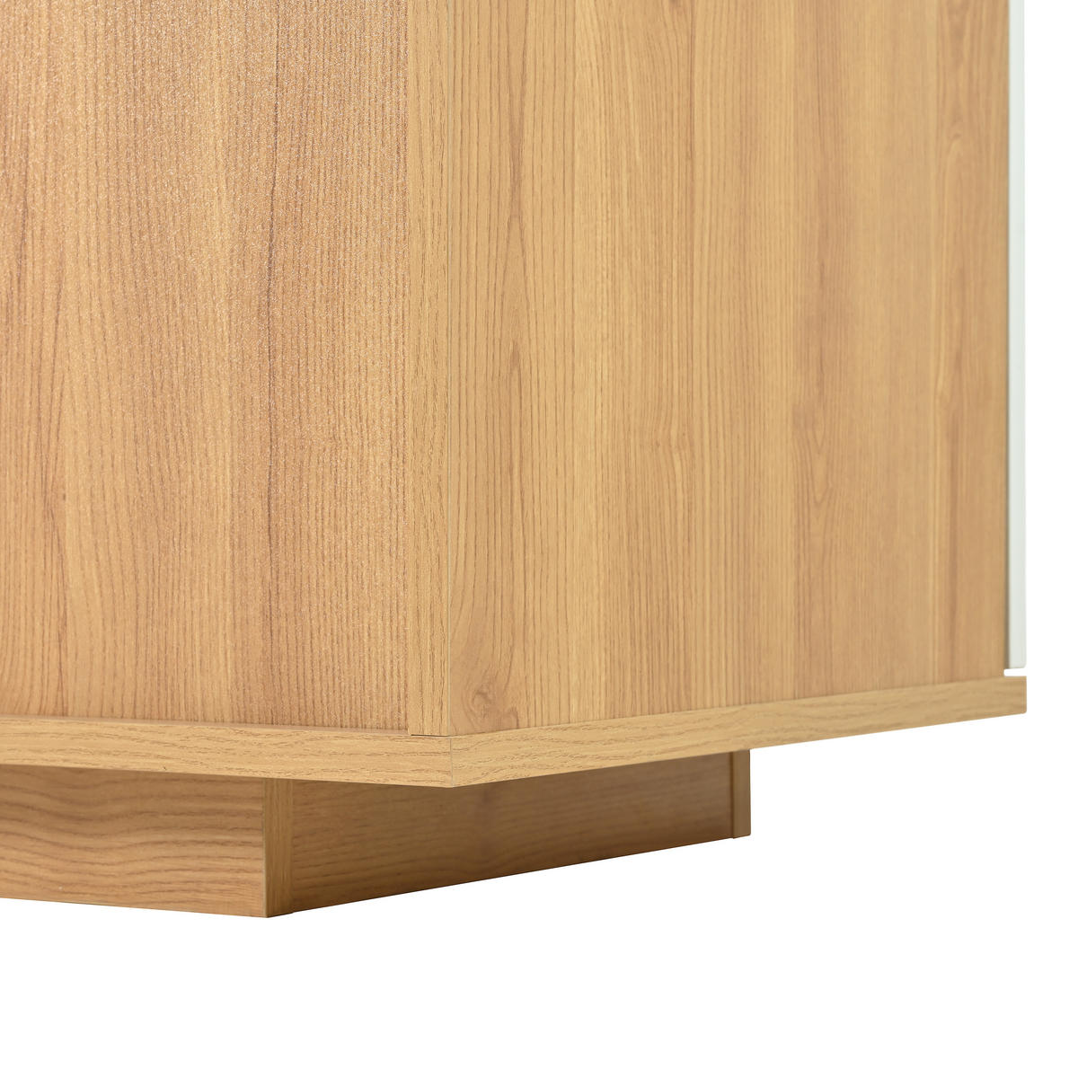 SIDEBOARD Weiß und Holzfarbe 160/40/77 cm - Naturfarben, Holzwerkstoff (160/77/40cm) - PANGIVO