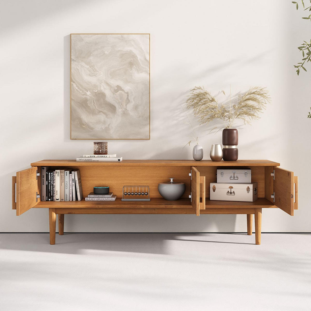 LOWBOARD TECCA Eiche - Eichefarben, Holz (145/48/41cm) - IDIMEX