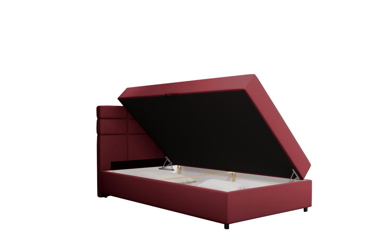 BOXBETT Reve 120 x 200 cm mit Bettkasten und Lattenrost ohne matratze - rot - Rot, Holz (120/206cm) - Panda Möbel