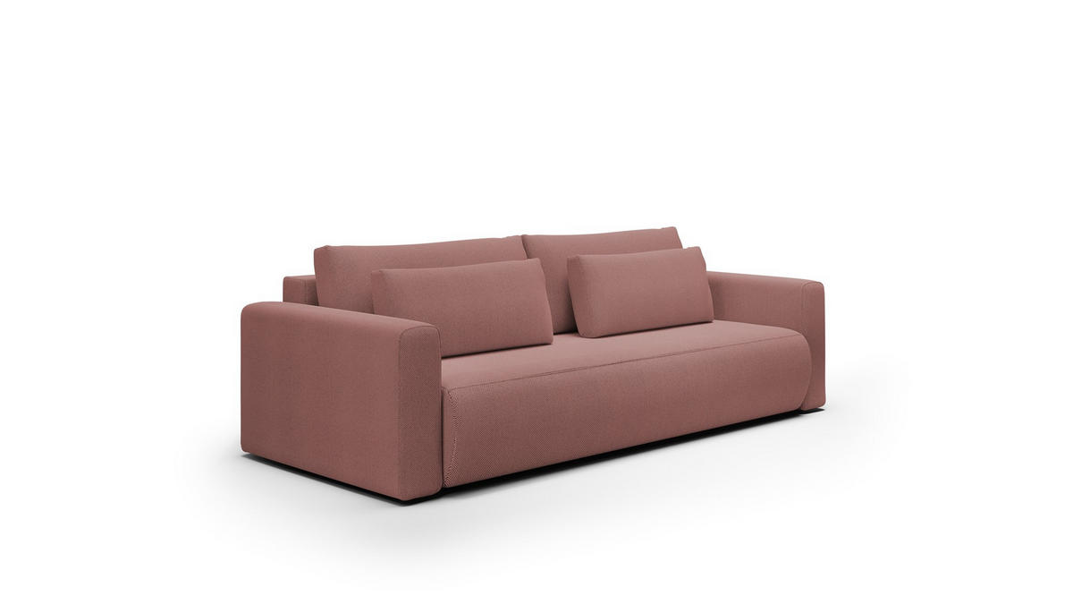 SOFA Schlafsofa Chaira - Rosa, Holzwerkstoff/Textil (238/85/103cm) - Fun Möbel
