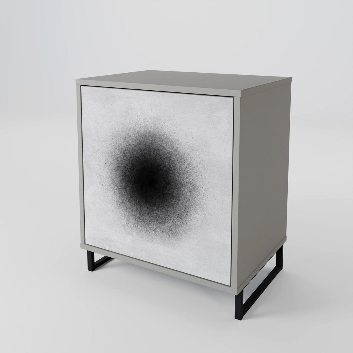 SIDEBOARD BLACK HOLE, Grau, 57,5x42x57,5 cm, Ohne Füße - Multicolor/Grau, Holzwerkstoff (57.5/57.5/42cm) - SpaceRebels