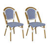 GARTENSTÜHLE Stapelbare Alpinia Blau Weiß 2er-Set - Dunkelblau, Metall (46/85/57cm) - Mobili Rebecca