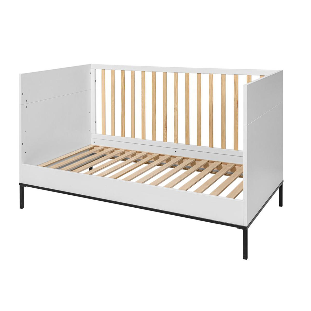 GITTERBETT 70/140 Lumi Weiß und Schwarz - Weiß, Holzwerkstoff (70/140cm) - Petits-meubles