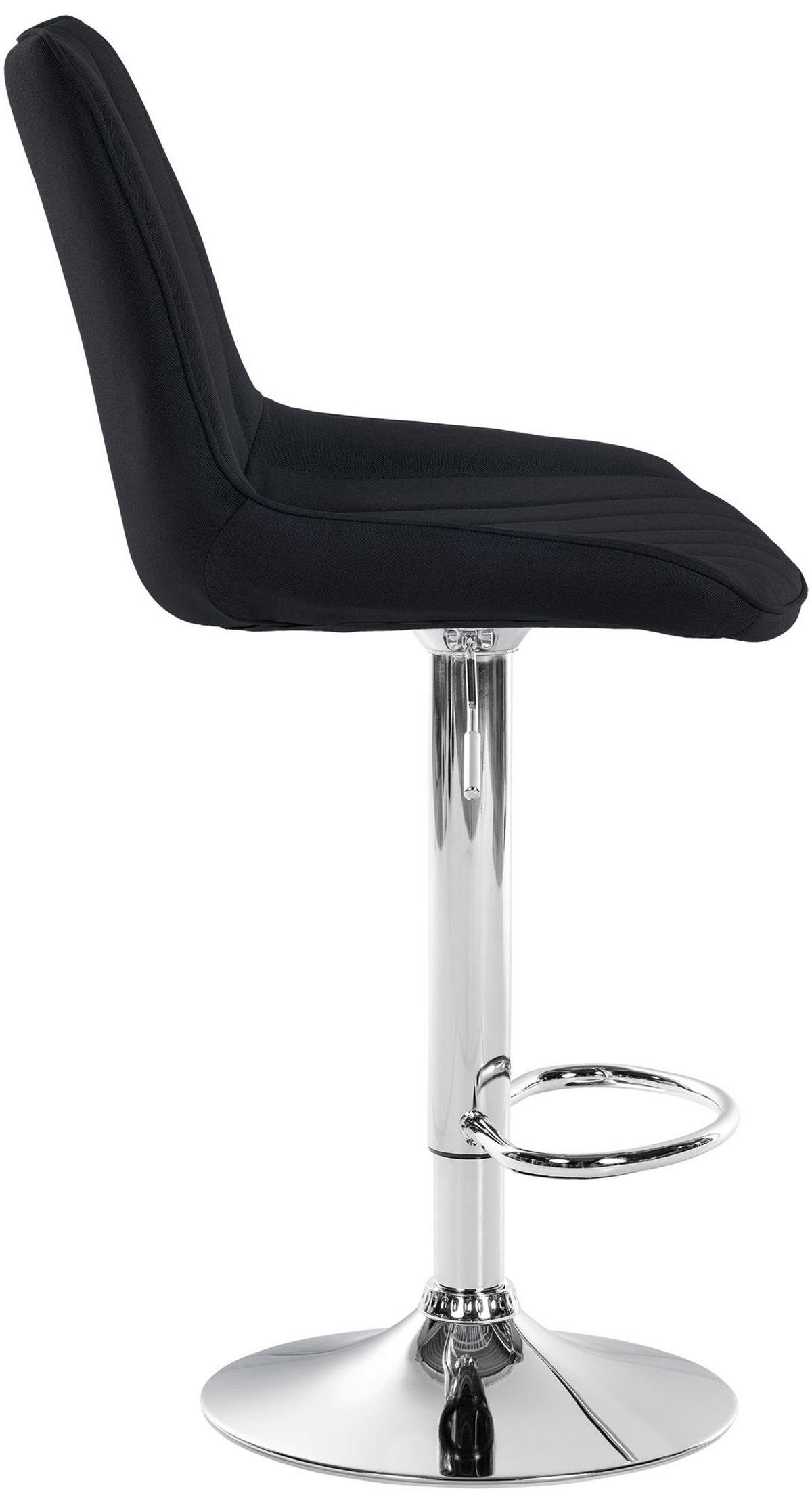 BARHOCKER 2er Set Tolor Stoff chrom schwarz - Chromfarben/Schwarz, Textil/Metall (49.5/112/50cm) - TPFLiving