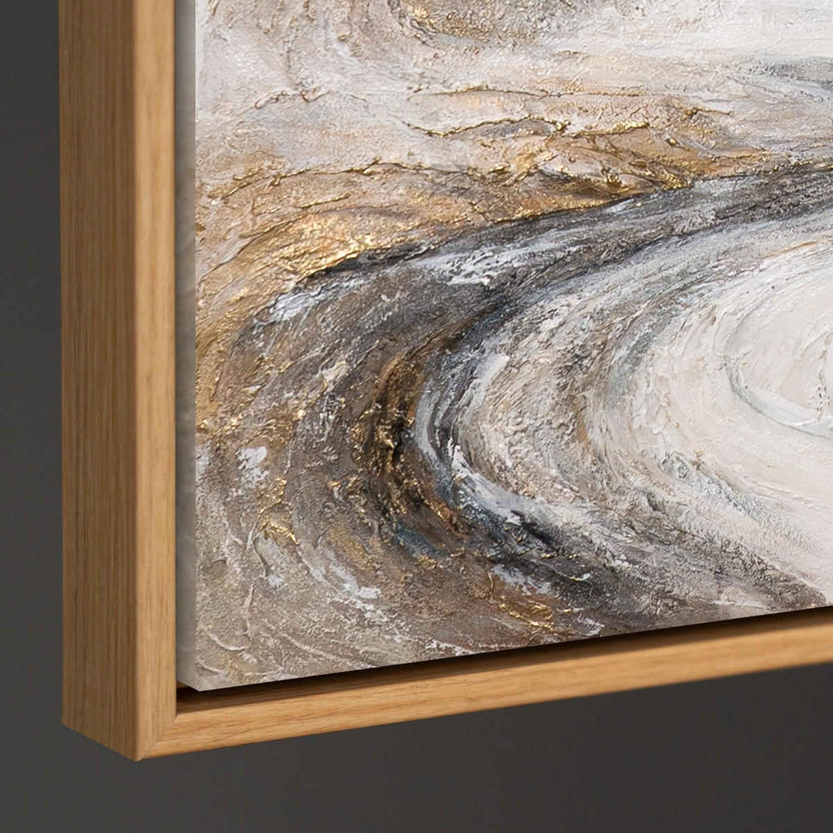 GEMÄLDE Wasserfall der Träume Schattenfugenrahmen Eichefarben 140x100 cm - Eichefarben, Holz (140/100cm) - YS-art gallery