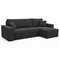 ECKSOFA KARL L mit Stauraum und Bettkasten, Graphite - Graphitfarben, Textil (244/145cm) - KS Home Concept