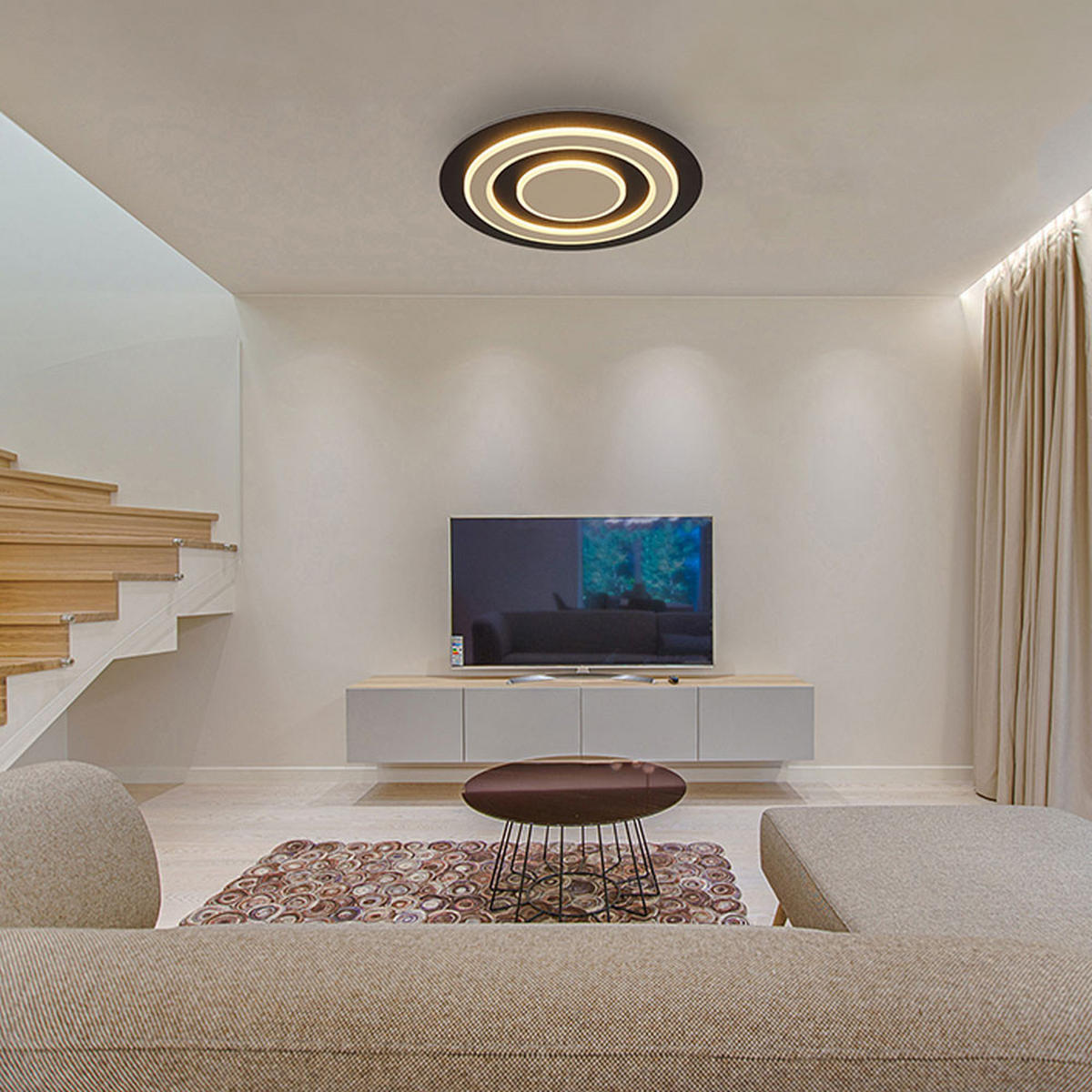 LED DECKENLEUCHTE Metall Champagner - Champagner, Metall (48/48/6.2cm) - Globo Lighting