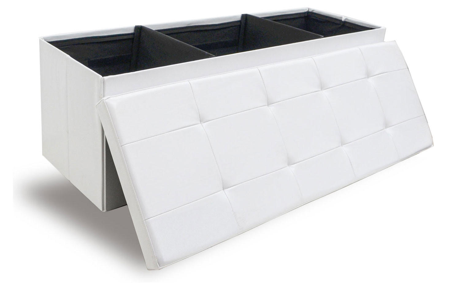 SITZBANK mit Stauraum, 110 cm, 120 Liter, Weiß - Weiß, Kunststoff (38/38/110cm) - Dunedesign