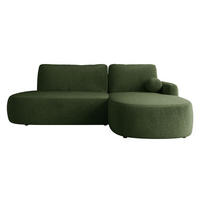 ECKSOFA Loridu O, Seite: Rechts - Dunkelgrün/Schwarz, Holz/Kunststoff (274/174cm) - MIRJAN24