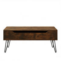 COUCHTISCH 95/50 cm höhenverstellbar mit Stauraum in Rustikal Braun - Braun, Holzwerkstoff (95/50/55.5cm) - Flora Grace