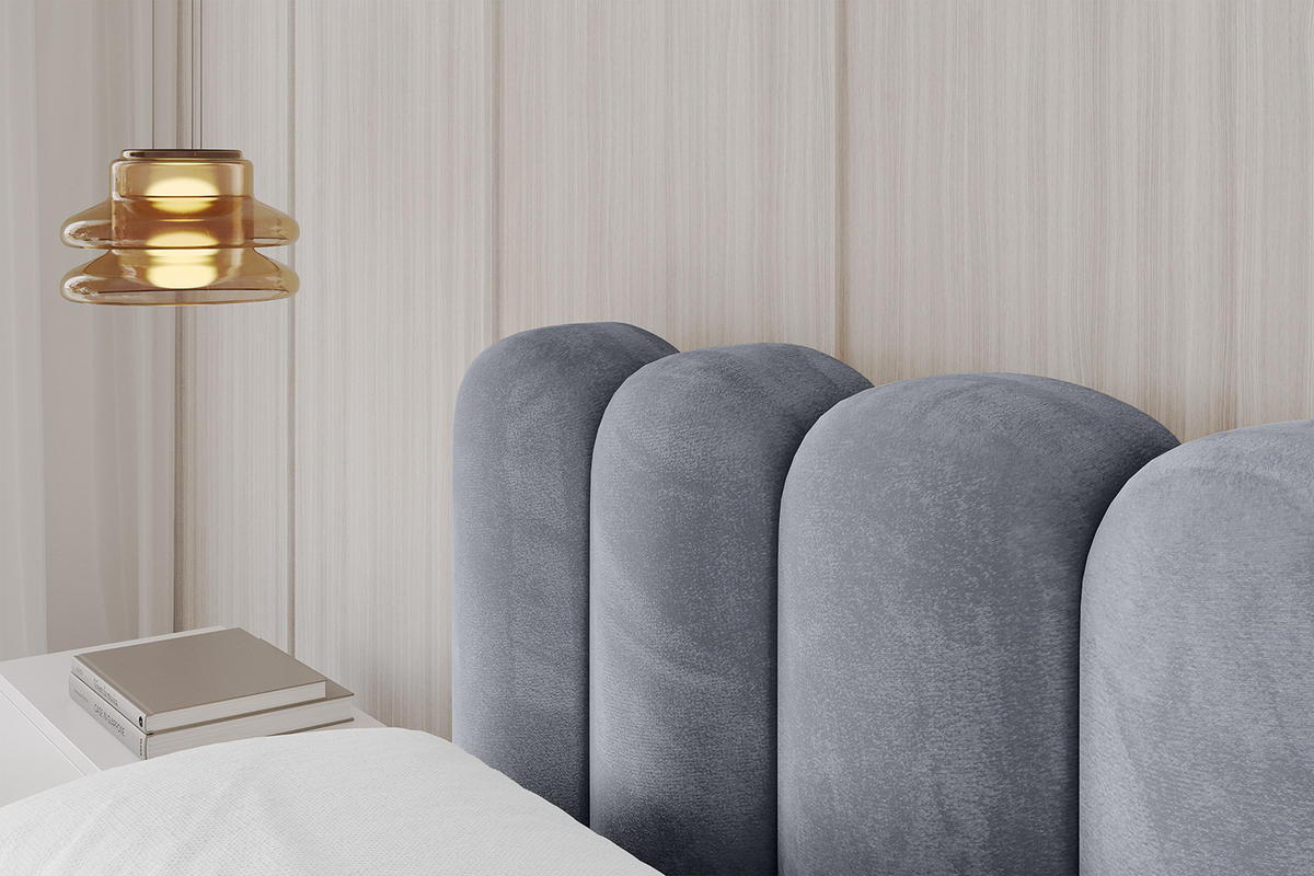 POLSTERBETT mit Bettkasten und Lattenrost, Boxbett ohne Matratze - SENA-v1 120x200 Grau - Grau, Holzwerkstoff/Textil (120/200cm) - ALTDECOR