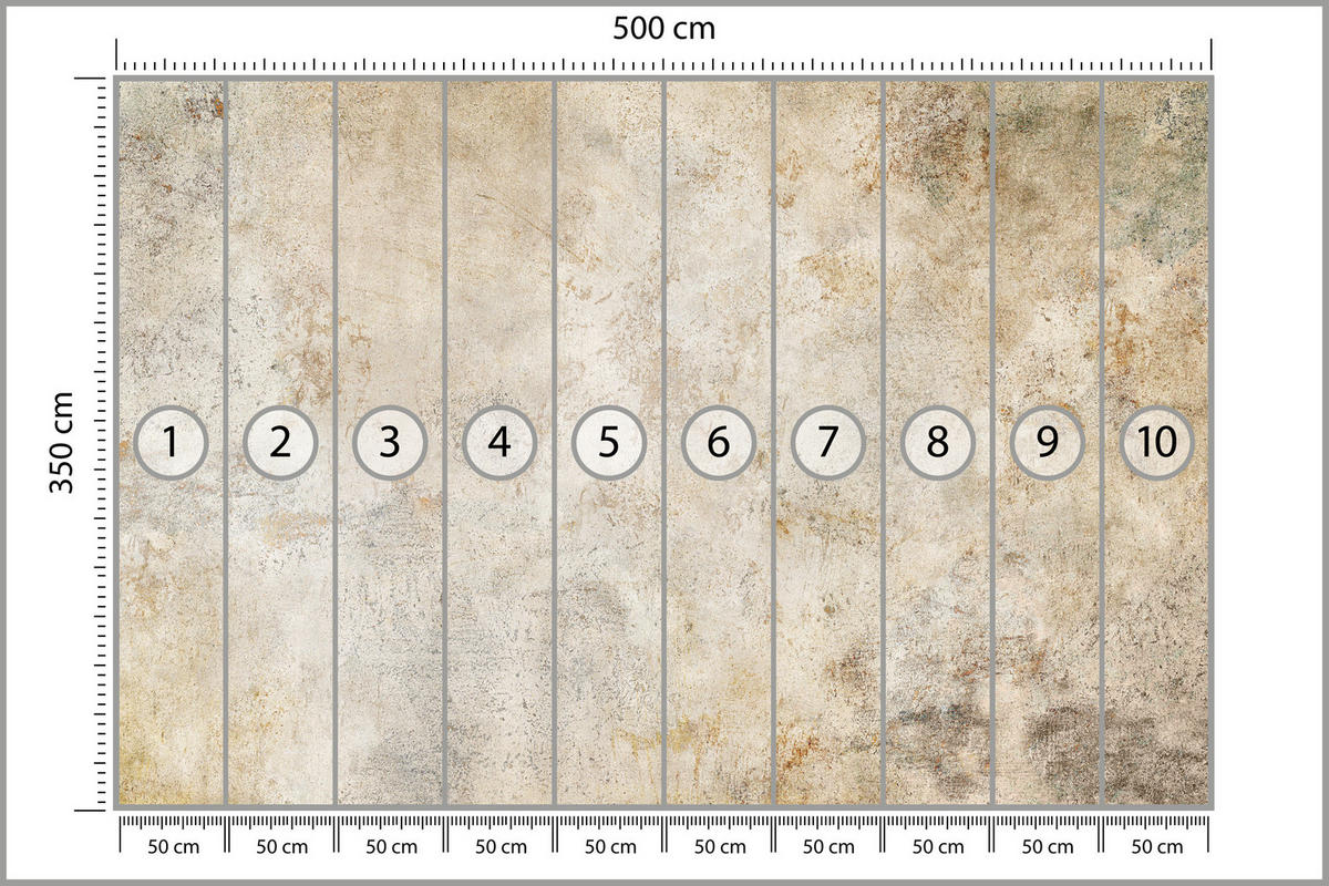 FOTOTAPETE für Wohnzimmer Minimal Beige Betonwand 500x350 - Gelb/Beige, Papier (500/350cm) - Muralo
