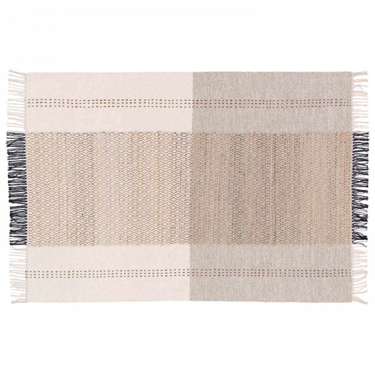 TEPPICH, 120 x 170 cm, Cremefarbe - Creme, Textil (170/120cm) - Oviala