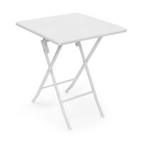 GARTENTISCH - Weiß, Kunststoff/Metall (61.5/61.5/74cm) - Relaxdays