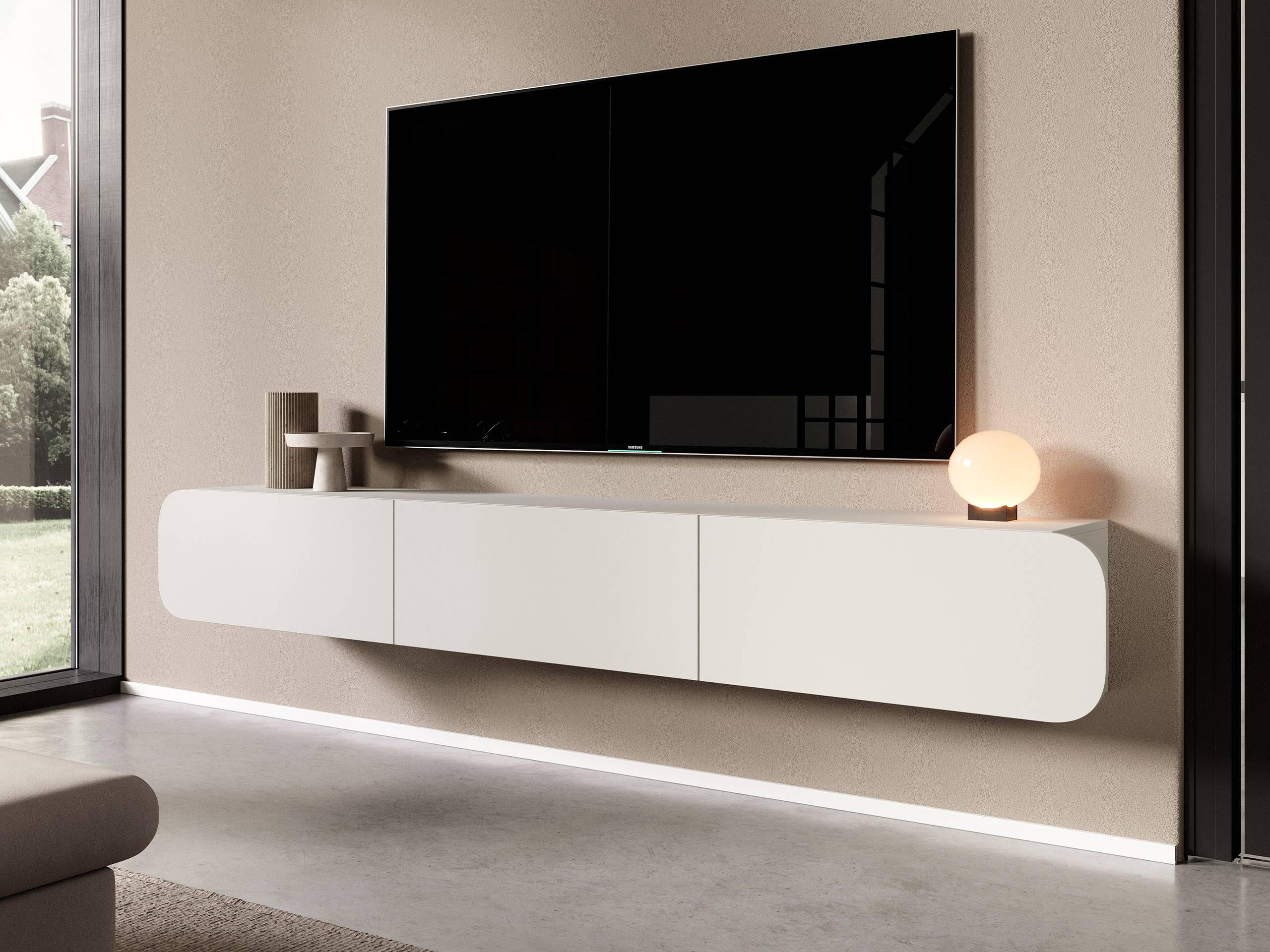 TV-LOWBOARD B Rene 3D - Kaschmir, Holzwerkstoff (240/34/36cm) - MIRJAN24