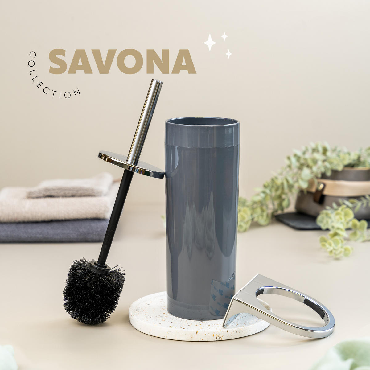 WC-GARNITUR SAVONA, grau, Kunststoff - Grau, Kunststoff (10/36.5/10cm) - bremermann