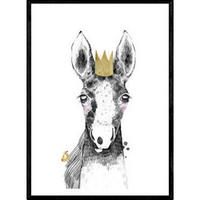 POSTER Baby-Pferd – Kinder A4 Schwarzer Rahmen - Schwarz, Papier (29.7/5/21cm) - Nacnic