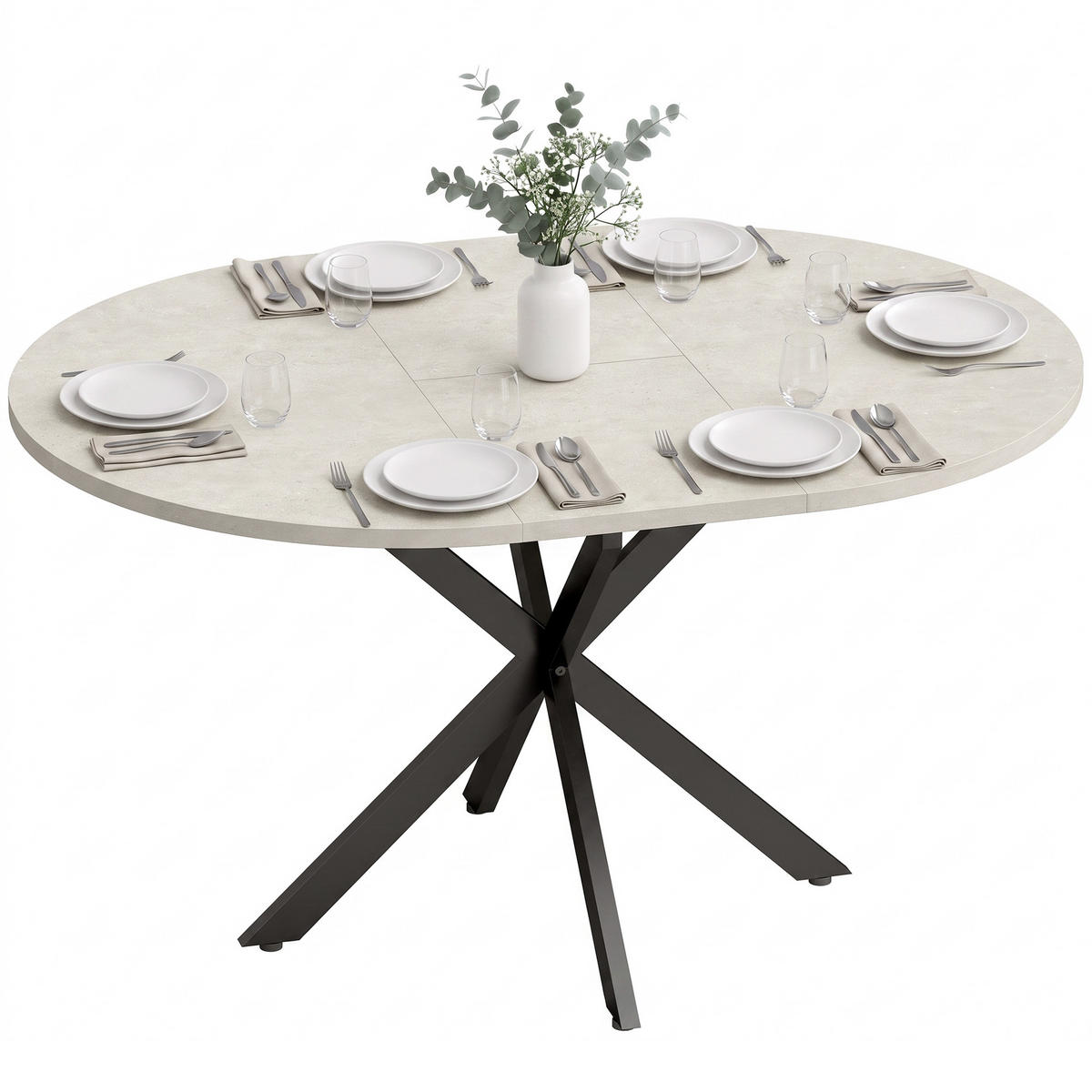 ESSTISCH Grau ausziehbar 135/100/75 cm - Grau, Metall (135/100/75cm) - PANGIVO
