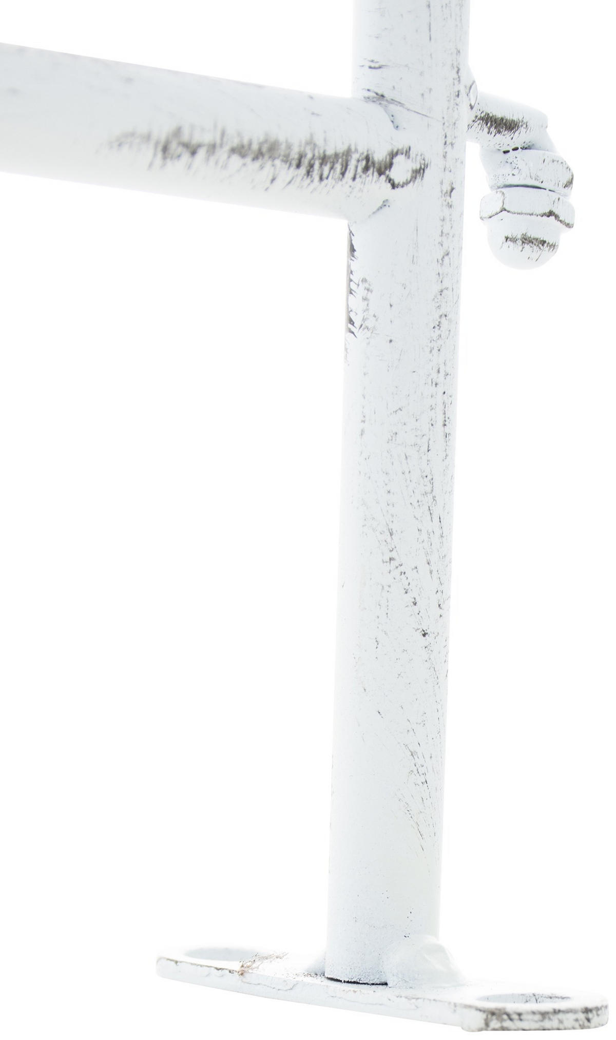 GARTENZAUN Metall antik weiß - Weiß/Grau, Metall (124/116cm) - CLP