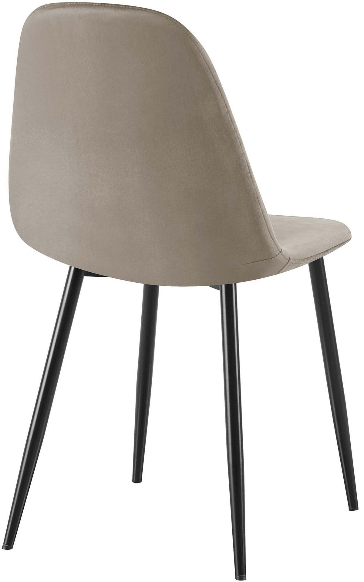 STUHL 4er Set Samt Anthrazit - Anthrazit/Schwarz, Textil/Metall (44/88/51cm) - CLP